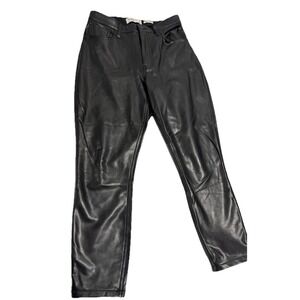 Abercrombie Fitch High Rise Curve Love Vegan Leather Skinny Women's 28/6S Black